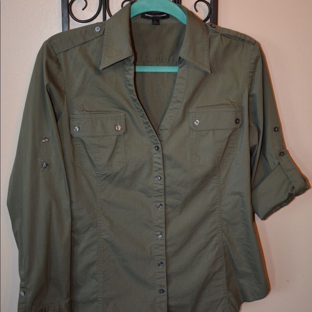 EXPRESS Military style button down